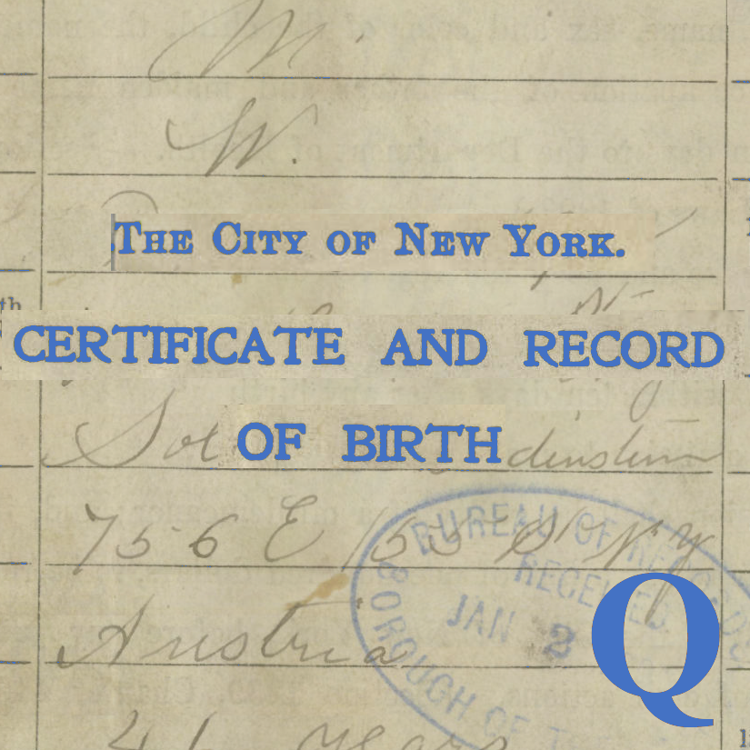 
                        Birth Certificate B-Q-1909-0000001 .
                        Click to view details.